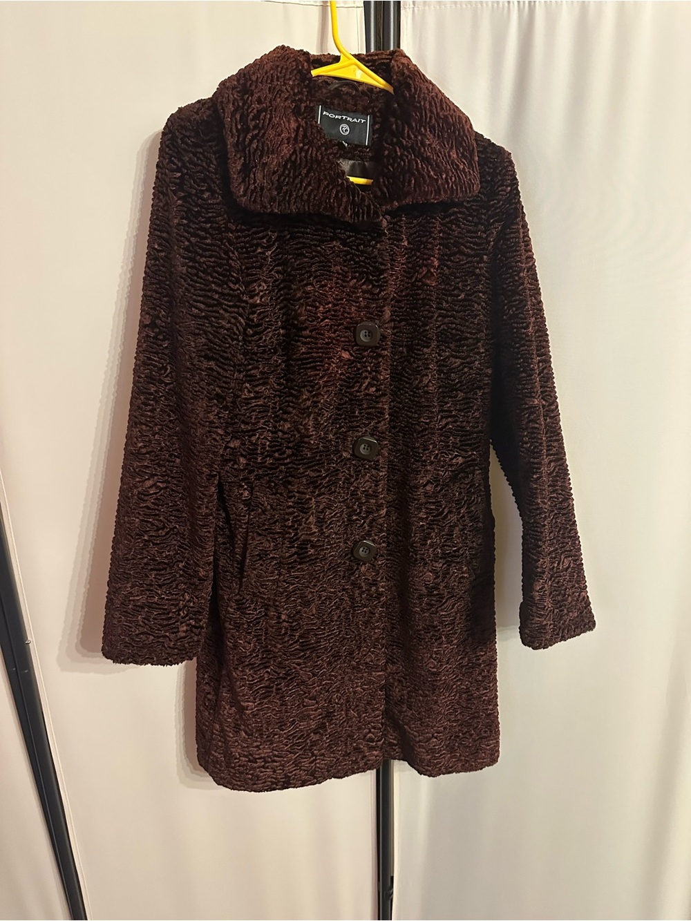 Vintage Portrait Persian Lambskin Coat Cherry Cola
